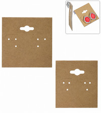 200pc Earring Display Cards Kraft Earring Cards ASSORTED SIZE