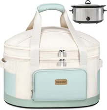 Carrying Bag for Crock-Pot 6-8 Quart, 2-Layer Insulated Portable Slow Cooker Tra