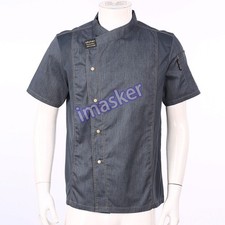 Unisex Women Men Chef Coat Cook Jacket Restaurant Kitchen Hotel Workwear Uniform