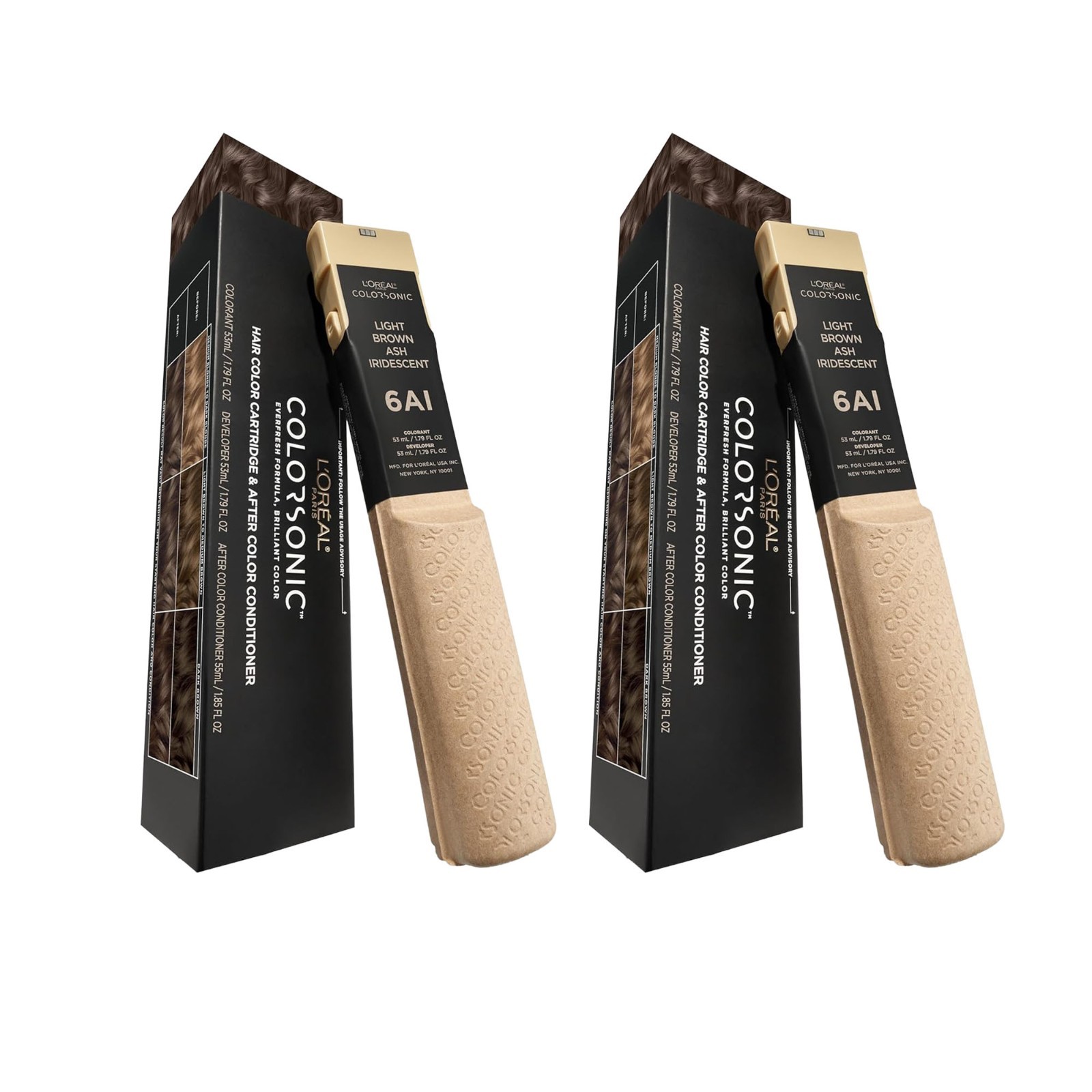 Sonic Hair Color Cartridge, -2pk- 6ai L. Brown Ash Iridescent