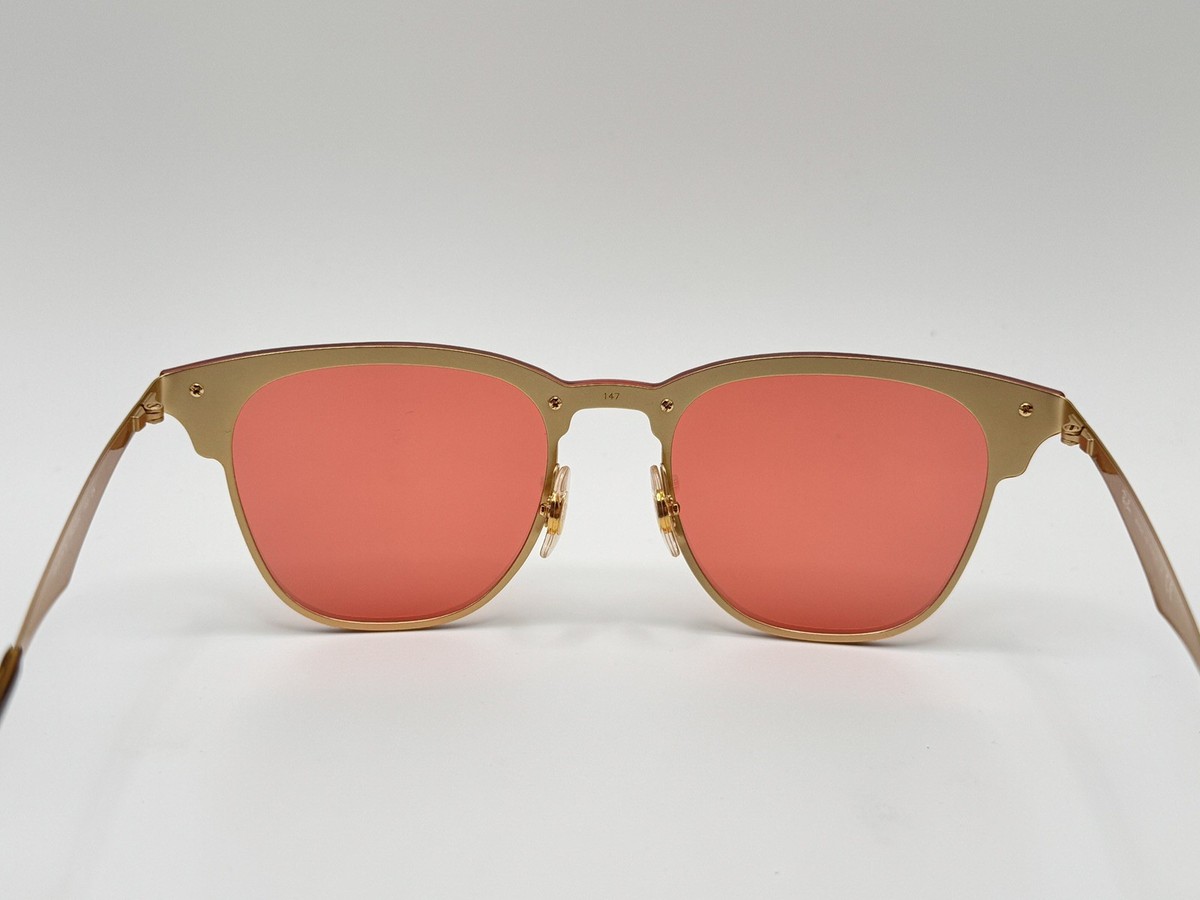 Ray-Ban Blaze Clubmaster RB3576-N 043/E4 Gold/Pink Sunglasses