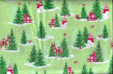 100 cotton Christmas fabric "Gnome for the Holidays" by Quilting Treasures