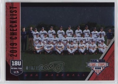 2019 Stars & Stripes Longevity Checklist Ruby USA Baseball 18U National Team bn5