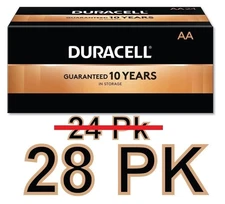 Duracell CopperTop Alkaline Batteries with Duralock Power Preserve Technology AA