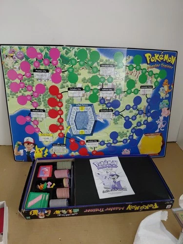 Vintage 1999 Pokémon Master Trainer Game  Hasbro Milton Bradley Missing Blue Guy