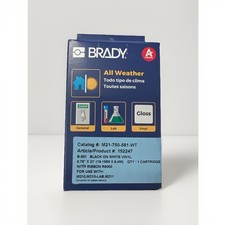Brady M21-750-581-WT Vinyl Labels, Black on White, 21 x .75