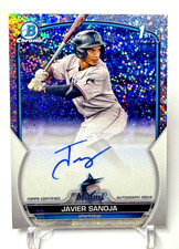 2023 Bowman 1st Javier Sanoja Chrome Prospect Autographs Speckle Refractor /299