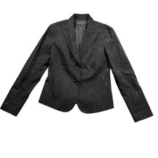 Lafayette 148 New York 2 Black 2 Button 98 Wool Jacket Lined