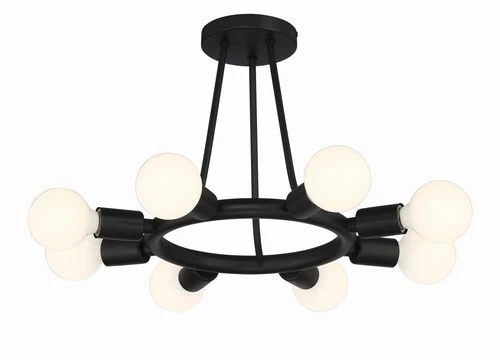 Crystorama Lighting Group 9043 Dakota 8 Light 15"W Semi-Flush - Black - Picture 4 of 10