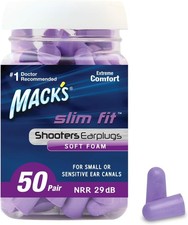 Mack  s Slim Fit Soft Foam Shooting Ear Plugs, 50 Pair - Small Earplugs for