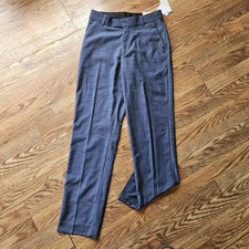 Calvin Klein Dress Pant Youth 16 Blue Gray Slim Fit Flat Front Stretch Formal