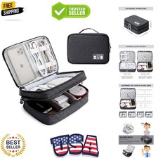 Travel Cable Organizer Bag, Electronic Accessories Case Portable Double Layer...