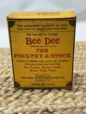 Vintage FULL BEE DEE POULTRY & STOCK MEDICINE PACKAGE CHATTANOOGA, TENN