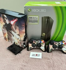 Microsoft Xbox 360 Console With Box, Controllers, 250GB Hardrive & Cables