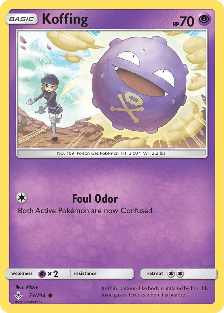 Pokemon Koffing [SM - Unbroken Bonds - 73/214] NM FREE SHIP