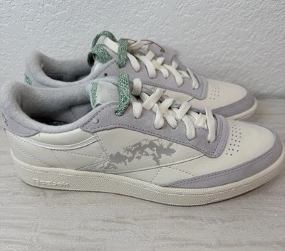 Reebok Club C 85 Unisex Sneakers Size 8.5 White & Grey Friends with Animals New