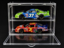 2-Car 1:24 NASCAR Diecast Acrylic Display Case w/Magnetic Door Stackable