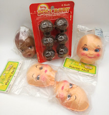 Fibre-Craft Doll Faces Bitty Doll Baby Heads Lot Plastic Vinyl Vintage