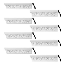 Renovator's Supply Ornate Cornice White Urethane Sainte Anne Design 8 Pieces To