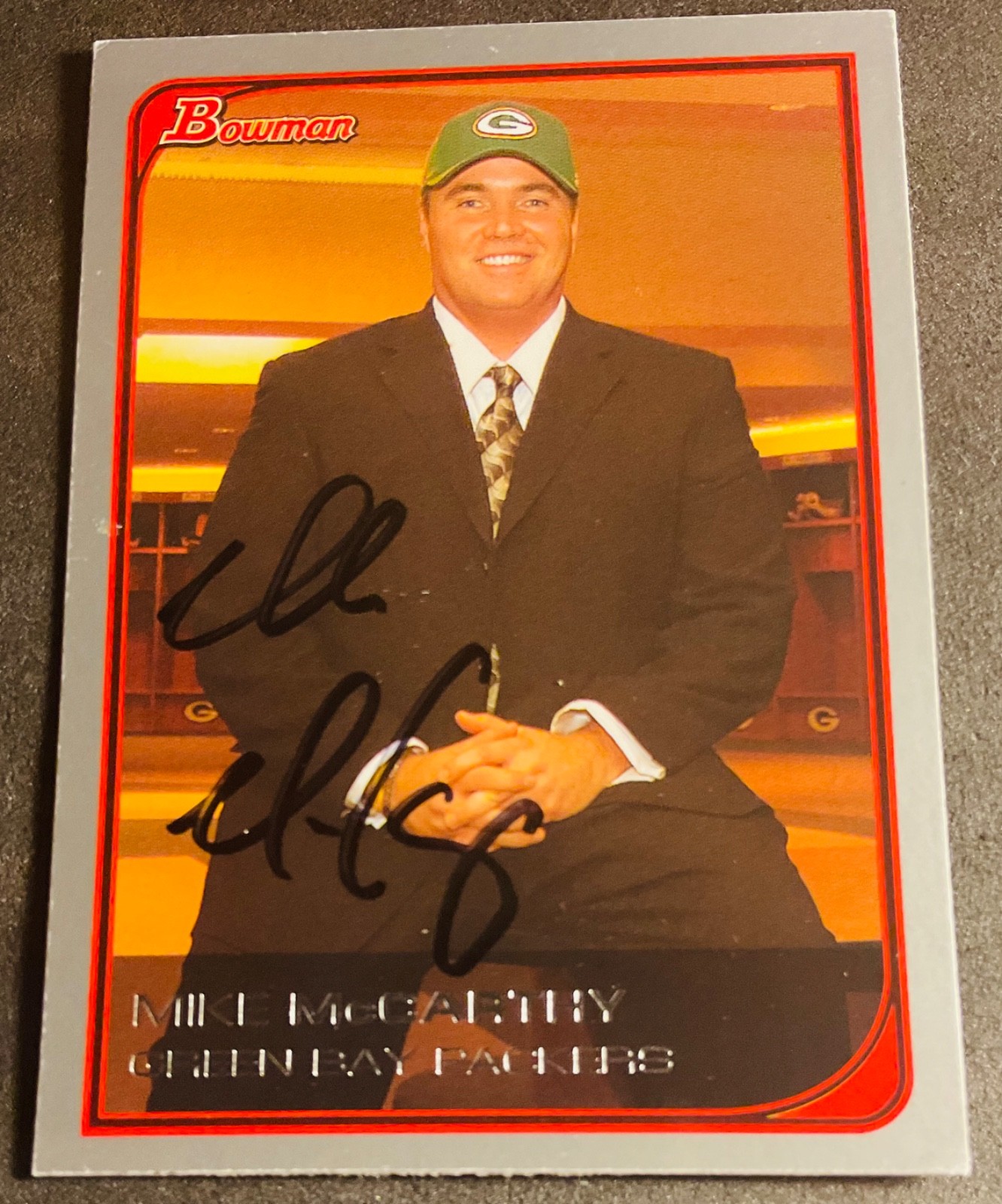 Pittsburgh Steelers MIKE MCCARTHY autograph signed AUTO 2006 BOWMAN Rookie RC