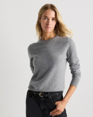 NWT Quince Mongolian Cashmere Crew Neck Sweater Extra Large L Heather Gray Grey