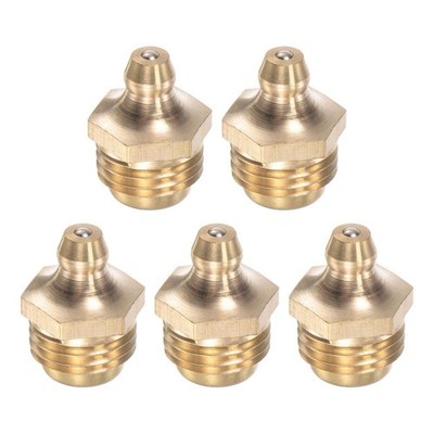 5Pcs Brass Straight Hydraulic Grease Fitting Accessories M14 x 1.5mm Thread