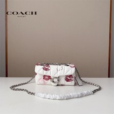 Coach CR114 Tabby Shoulder Bag 20 With Quilting And Lip Print Women New Outlet