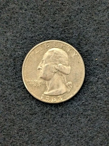 1963 D Washington Silver Quarter Extra Fine