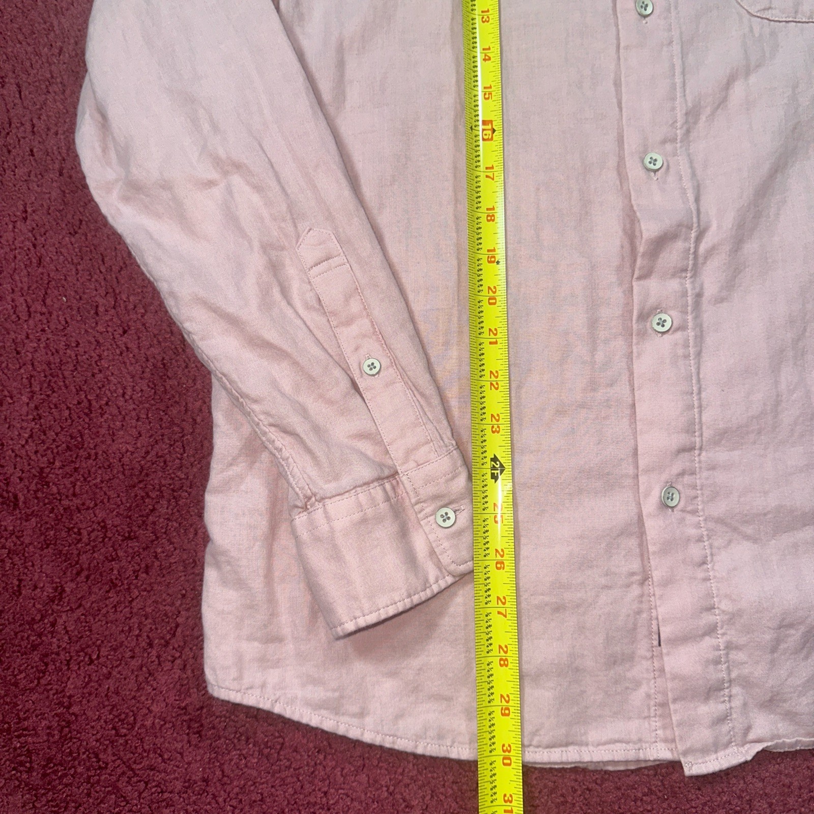 Faherty Sunwashed Chambray Button Front Shirt Pin… - image 4