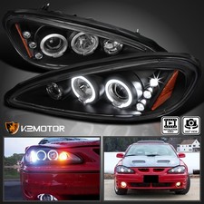 Black Fits 1999-2005 Pontiac Grand Am Led Halo Projector Headlights Leftright Black Fits 1999-2005 Pontiac Grand Am Led Halo Projector Headlights Leftright