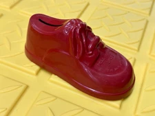 Vintage Poll Parrot Shoes Red Plastic Advertising Shoe Bank