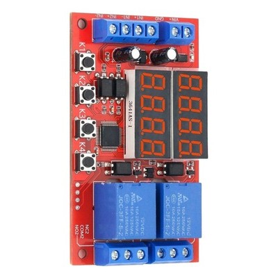 12V 10A Dual Relay Delay Controller Module 32 Timer Modes Programmable Board