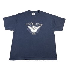 Y2K Hang Loose Hawaii Shaka Graphic T-Shirt XL Blue Surf Beach Tee