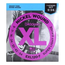 D'Addario EXL120-7 7-String Electric Guitar Strings .009-.054, 5 Sets, Bright So