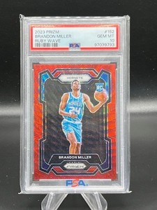 2023 Prizm Brandon Miller RC Ruby Wave #152 PSA 10