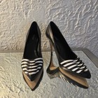 White House Black Market Black Pumps w/ White Accent - Size 6 — photo 1