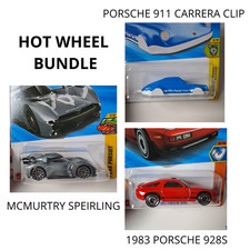 Hot Wheels Porsche 928S, 911 Carrera Clip &McMurtry Speirling Bundle Set Diecast