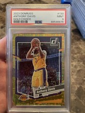 2023-24 Panini Donruss Choice Gold /10 Anthony Davis PSA 9 Jersey Numbered 