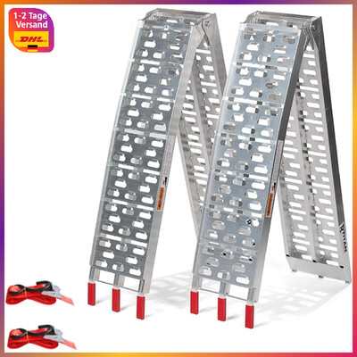 Faltbare Aluminium Rampe 680 kg Rutschfest Motorrad ATV Quad Ladehilfe 2 Stück