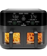 CHEFMAN 6 Quart Dual Basket Air Fryer Oven with Easy View Windows Touch Screen