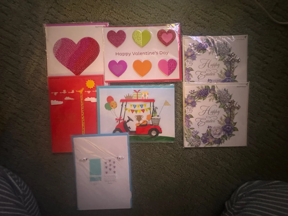 NEW Papyrus Lot of 7 Valentine's; Father's Day; Easter and Engagement Cards Mix - Image 2 of 4