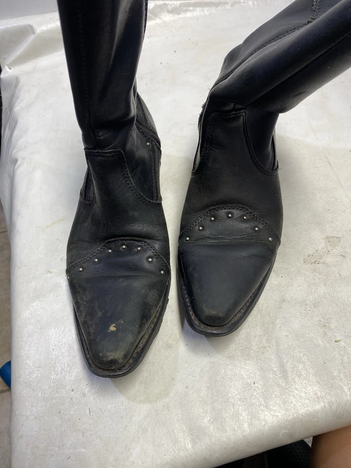 Harley Davidson Western Boot Jessie Black Leather Women's Size 9 Pointy Toe Used - Image 4 of 4