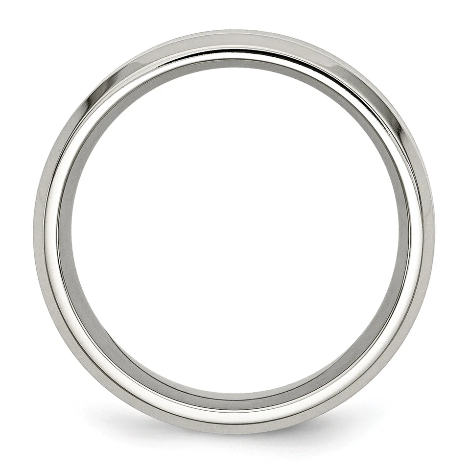 Cincel de acero inoxidable pulido con incrustación de madera de koa negro esmaltado banda de 8 mm SR40 Foto 2 de 4