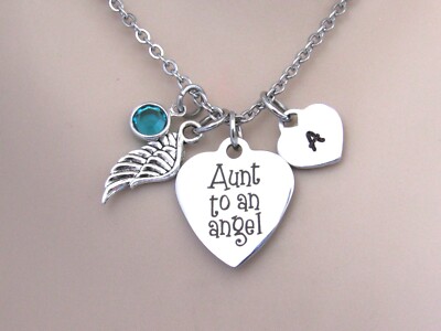 Aunt to an Angel Necklace, Loss of Niece, Loss of Nephew - Memorial Jewelry