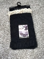 new XOXO boot cuffs black beige lace 2 pack