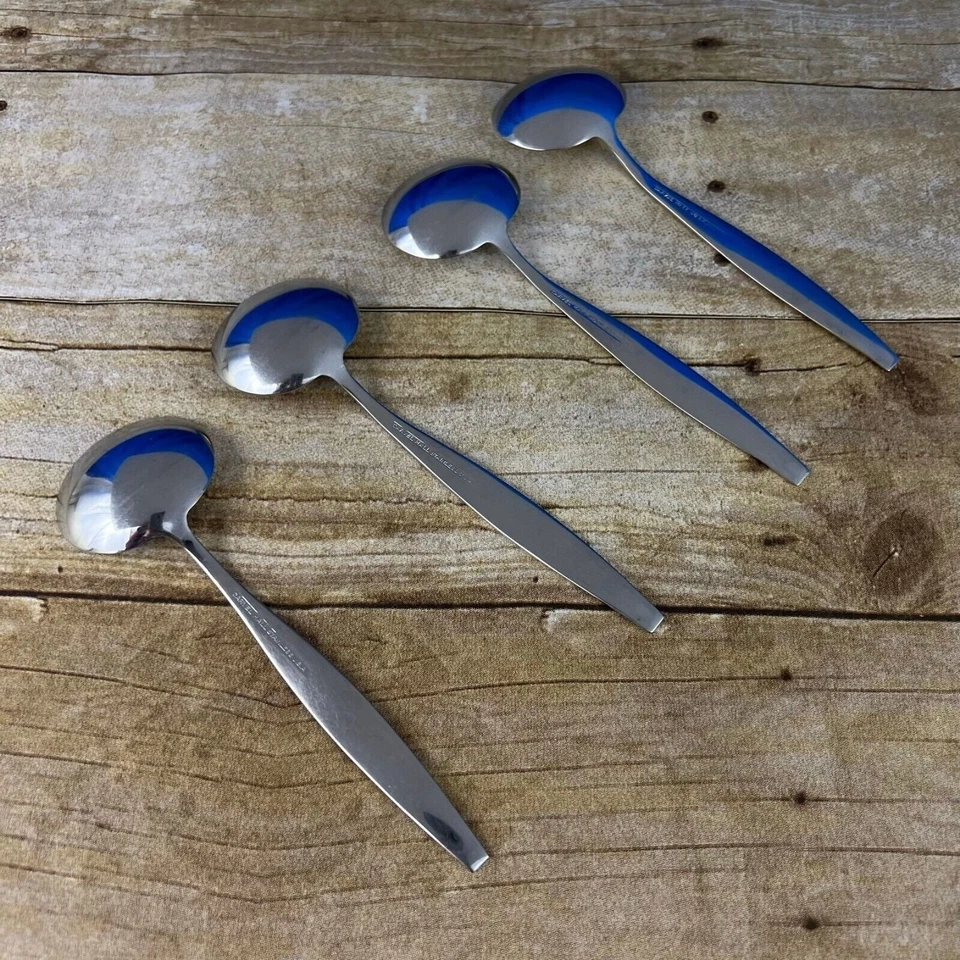 4 cucharas soperas ovaladas de acero inoxidable Carvel Hall Leisure brillantes EE. UU. MCM Foto 4 de 4