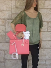 Michael Kors Bag+Wallet SET Choices, Saffiano Leather Satchel/Crossbody/Handbag