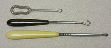 Lot of 3 Antique Shoe Button Hooks