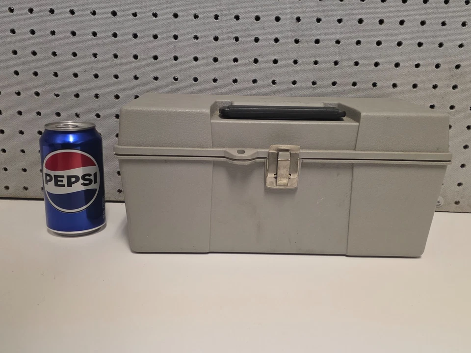 Vintage Stack-On Gray Tool Box - Tackle Box Hard Plastic - Image 2 of 4