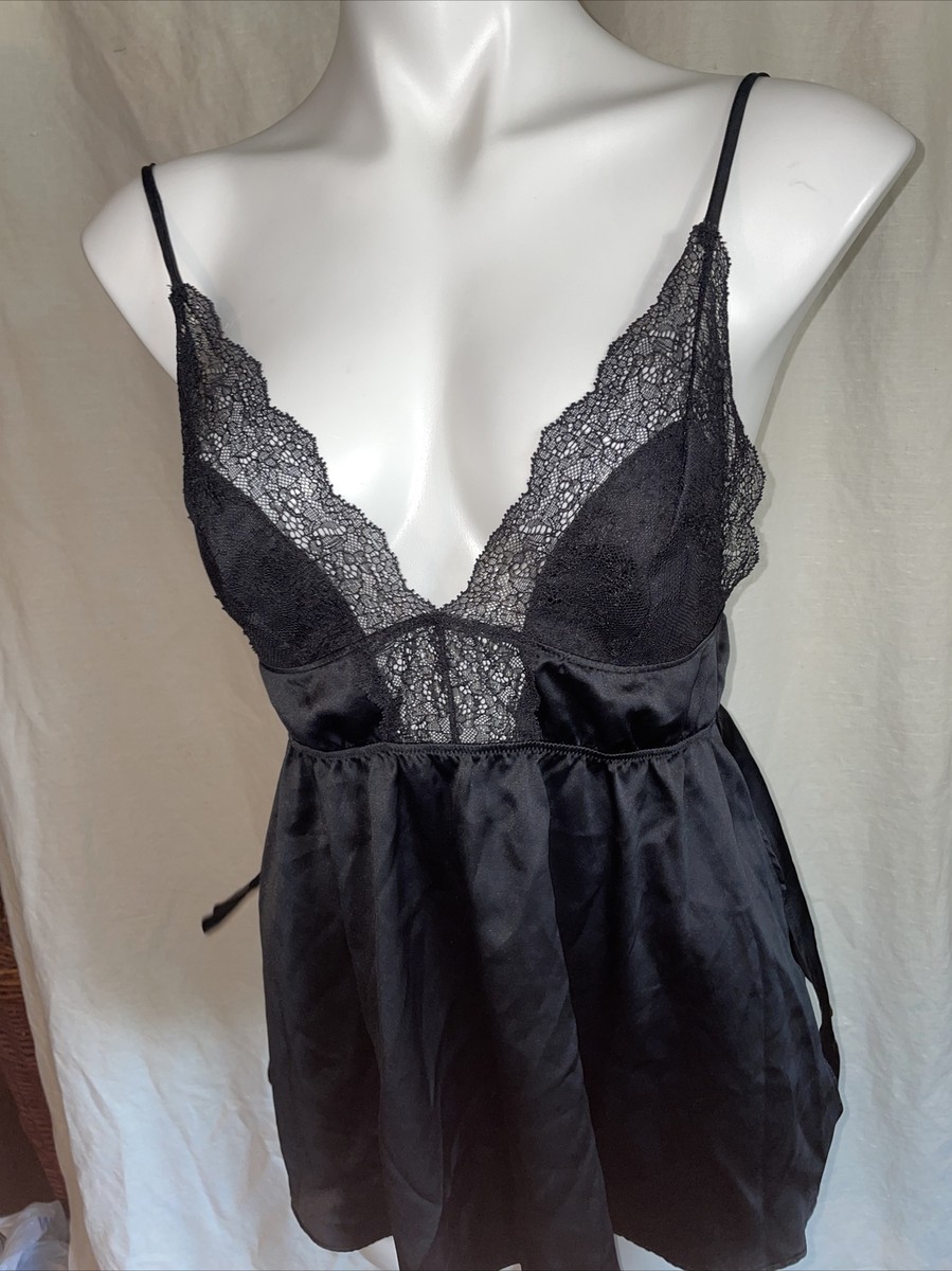Victorias Secret M Black Lace Nightie Night Gown Medium | eBay Victorias Secret M Black Lace Nightie Night Gown Medium | eBay